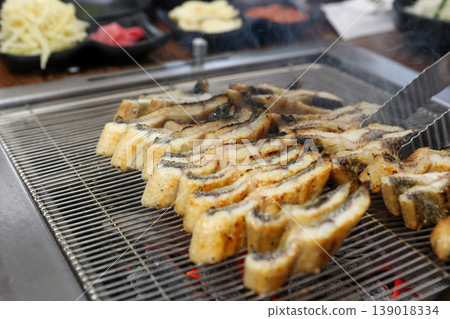 delicious authentic korean charcoal grilled eel delicious authentic korean charcoal grilled eel 139018334