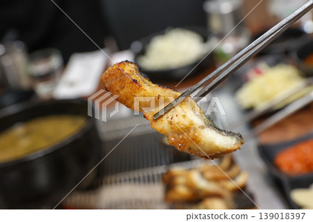 delicious authentic korean charcoal grilled eel delicious authentic korean charcoal grilled eel 139018397