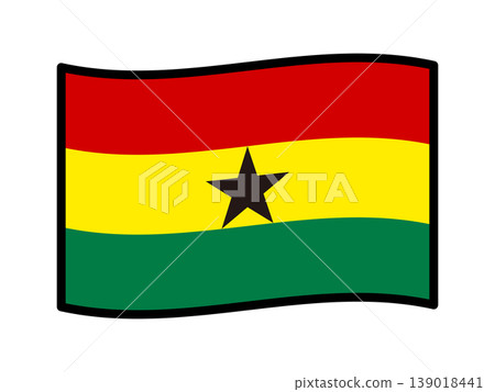 Illustration material of the Ghanaian flag 3 Illustration material of the Ghanaian flag 3 139018441