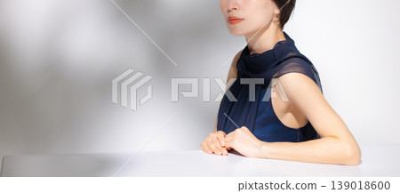 Portrait of a young woman on white background Portrait of a young woman on white background 139018600