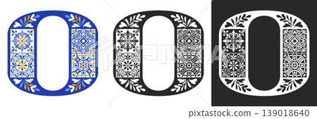 Capital Letter O With Mediterranean Tile Pattern Capital Letter O With Mediterranean Tile Pattern 139018640
