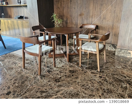 This cafe and restaurant interior with chair and table  139018669