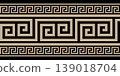 Vector gold classic European national ornament, border, frame, meander. Greek pattern. Endless pattern of Ancient Greece, Roman Empire. Byzantine painting of wall, floor, ceiling. Byzantine European  139018704