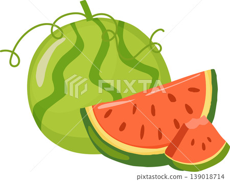 fresh watermelon fruit illustration with slice juicy summer food fresh watermelon fruit illustration with slice juicy summer food 139018714