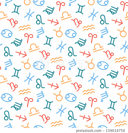 zodiac signs seamless pattern 139018758