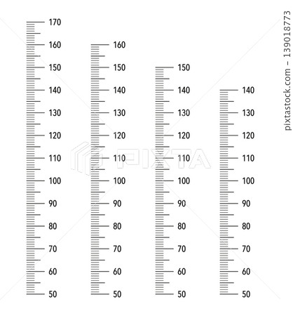Kids height chart from 50 cm to 170, 160, 150 and 140 centimeters. Meter wall or growth ruler. Wall growth 150 cm, 150cm, 160 cm and 170 cm sticker template isolated. Kids height chart from 50 cm to 170, 160, 150 and 140 centimeters. Meter wall or growth ruler. Wall growth 150 cm, 150cm, 160 cm and 170 cm sticker template isolated. 139018773