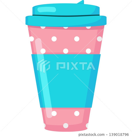 Disposable paper glass vector flat icon isolated Disposable paper glass vector flat icon isolated 139018796
