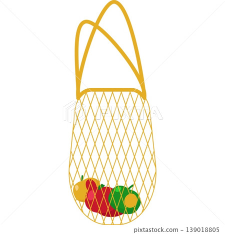 Bag mesh net with fruit vector food market icon Bag mesh net with fruit vector food market icon 139018805