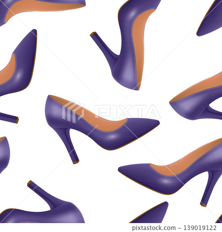 Purple High Heel Shoes Seamless Pattern Vector Illustration. Purple Stiletto Pumps Pattern. High Heels Fashion Background. Womens Shoes Repeat Print on White Background Purple High Heel Shoes Seamless Pattern Vector Illustration. Purple Stiletto Pumps Pattern. High Heels Fashion Background. Womens Shoes Repeat Print on White Background 139019122
