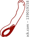 embossed vibrator massager,  adult toys for sex games, simple linear red icon for sex shop, doodle and sketch style 139019158