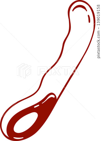 embossed vibrator massager, adult toys for sex games, simple linear red icon for sex shop, doodle and sketch style embossed vibrator massager, adult toys for sex games, simple linear red icon for sex shop, doodle and sketch style 139019158