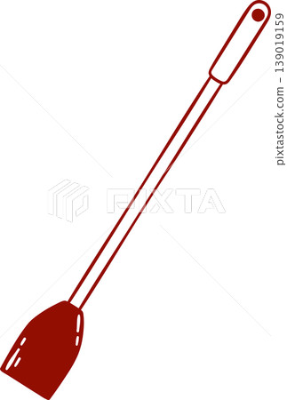 leather whip Stack with a cracker, adult toys for bdsm sex games, simple red icon for sex shop in minimalist sketch style 139019159