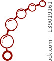 anal beads, adult sex toy, accessories for sex games and bdsm, simple red icon for sex shop in minimalist sketch style 139019161