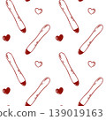 Red sketch pattern with a vibrator, adult toys for sex games, Simple repeat for store packaging and brand identity 139019163