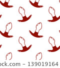 Red line pattern of a butt plug, adult sex toy, accessories for bdsm sex games, simple sketch style. Hand-drawn repeat for packaging 139019164