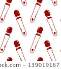 Hand-drawn red pattern of a vibrator massager, adult toys for sex games, Seamless vector design for sex store packaging 139019167