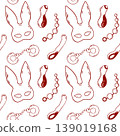 Red line pattern of of adult sex toys in simple line style, accessories for sex games, Minimalist design for sex shop gift wrap 139019168