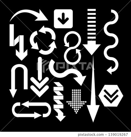 White Arrow Icons (Different Shapes) White Arrow Icons (Different Shapes) 139019267