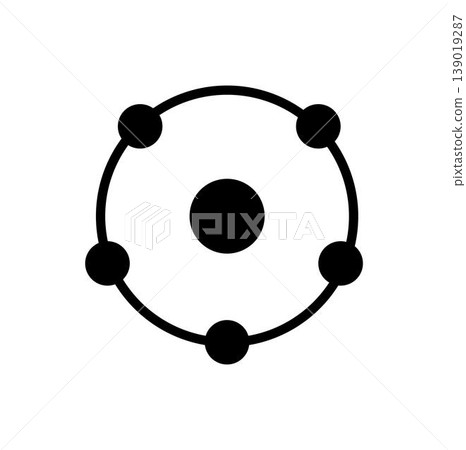 Five ion or electron logo illustration. Total 5 ion count. Five ion or electron logo illustration. Total 5 ion count. 139019287