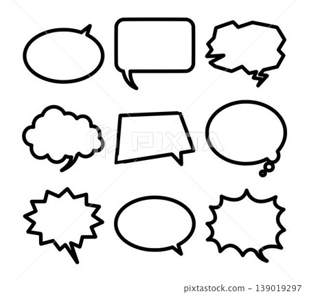 Speech Bubble Outlines Black and White Speech Bubble Outlines Black and White 139019297