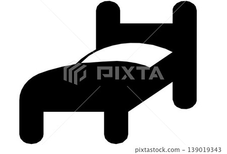 Sleep Essence - Clean Icon Depicting the Bed Concept. Bed icon illustration. Black and white. 139019343