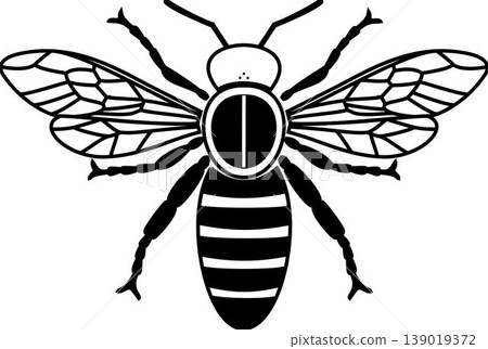 Honeybee Hullabaloo - Bee Illustration in Garden Glee. Bee Silhouette. 139019372