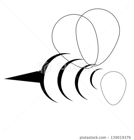 Sunny Spin Soiree - Bee Illustration Celebration in Nature's Embrace. Bee Silhouette. 139019376