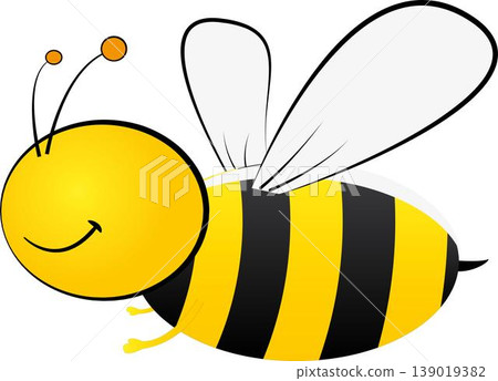 Whimsy Buzz - Enchanting Flight in Bee Illustration of Cheerful Wings 139019382