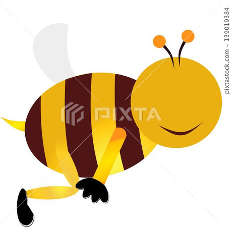 Chic Bee Waltz - Garden Dance of Charming Insects in Illustration 139019384