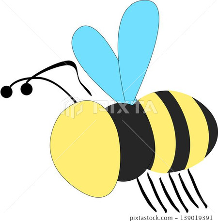 Bubbly Bee Burst in Bee Illustration - Festive Fun in Vector Form 139019391