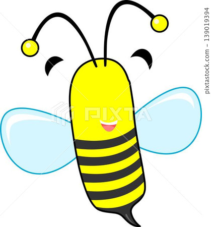 Whirlwind Whimsy Bee Illustration - Spirited Dance of Vector Enchantment 139019394