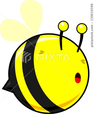 Whirlwind Whimsy Bee Illustration - A Garden Soiree of Cheerful Wings 139019399