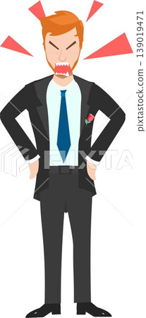 Illustration of a Businessman With Ginger Hair Wearing a Tuxedo With an Angry Expression. Illustration of a Businessman With Ginger Hair Wearing a Tuxedo With an Angry Expression. 139019471