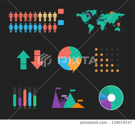 Set of Flat Design Graphic Resources for Web and Mobile 139019537