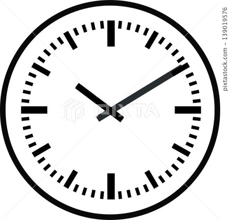 Minimalist Clock Icon on a White Background. Vector Illustration. Minimalist Clock Icon on a White Background. Vector Illustration. 139019576