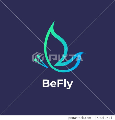 Befly - Eco Friendly Butterfly Gradient Company Logo Templates Befly - Eco Friendly Butterfly Gradient Company Logo Templates 139019641