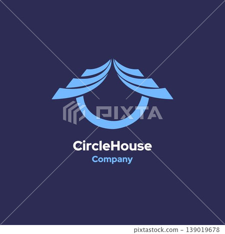 Circlehouse - Circle Logo with House and Cage Concept. Circlehouse - Circle Logo with House and Cage Concept. 139019678