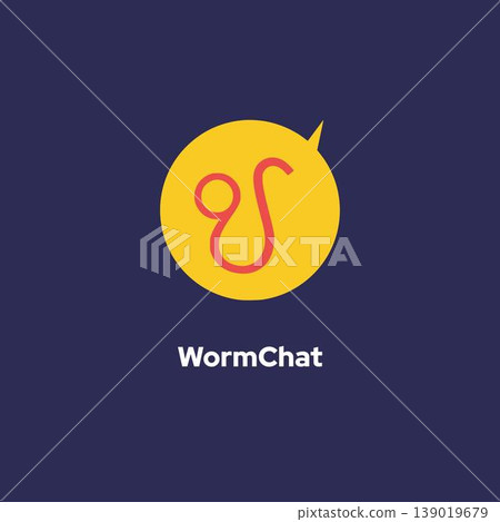 Wormchat - Bubble With Abstract Line Symbol Icon Concept Wormchat - Bubble With Abstract Line Symbol Icon Concept 139019679