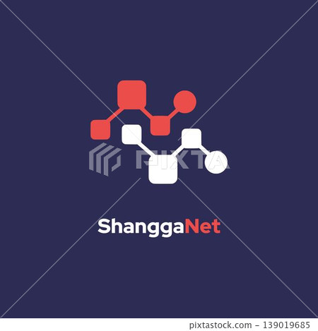 Shangganet - Social Media Network Logo with Linked Icons. Shangganet - Social Media Network Logo with Linked Icons. 139019685