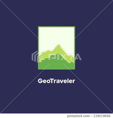 Geotraveler - Green Mountain Icon for Nature Concept. Geotraveler - Green Mountain Icon for Nature Concept. 139019686