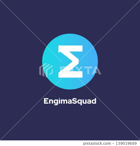 Engimasquad - Round Logo with Sigma and E Letter. Engimasquad - Round Logo with Sigma and E Letter. 139019689