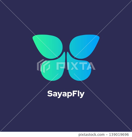 Sayapfly - Gradient Butterfly Logo Design. Sayapfly - Gradient Butterfly Logo Design. 139019696