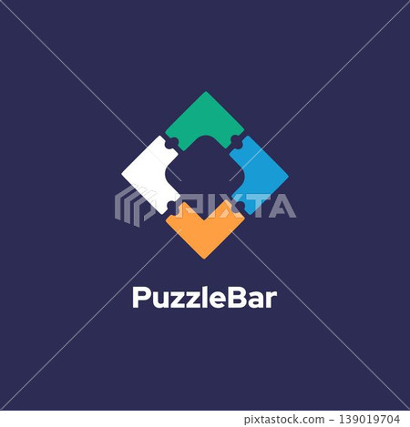 Puzzlebar - Puzzle Logo for Business Cooperation. 139019704