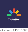 Ticketer - Stacked Ticket Puzzle Logo. 139019705