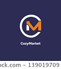 Cozymarket - Linked Letter M Logo with Arrow. 139019709