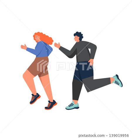 Walk in the park, vector flat style design illustration Walk in the park, vector flat style design illustration 139019956