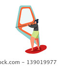 Summer water sports, vector flat isolated illustration 139019977
