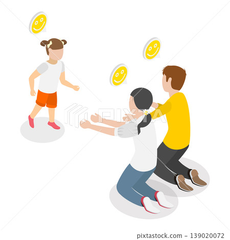 3D Isometric Flat Vector Illustration of Children Walking Skill Development, First Steps. Item 1 3D Isometric Flat Vector Illustration of Children Walking Skill Development, First Steps. Item 1 139020072