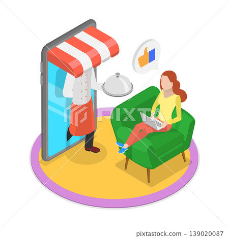 3D Isometric Flat Vector Illustration of Digital Gift Voucher, Online Shopping and Global Delivery. Item 2 3D Isometric Flat Vector Illustration of Digital Gift Voucher, Online Shopping and Global Delivery. Item 2 139020087
