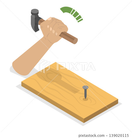 3D Isometric Flat Vector Illustration of Physics Experiment, Types Of Energy, Potential And Kinetic.. Item 1 139020115